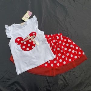 Minnie Mouse Outfit Size 3 Skirt Shirt Sleeveless